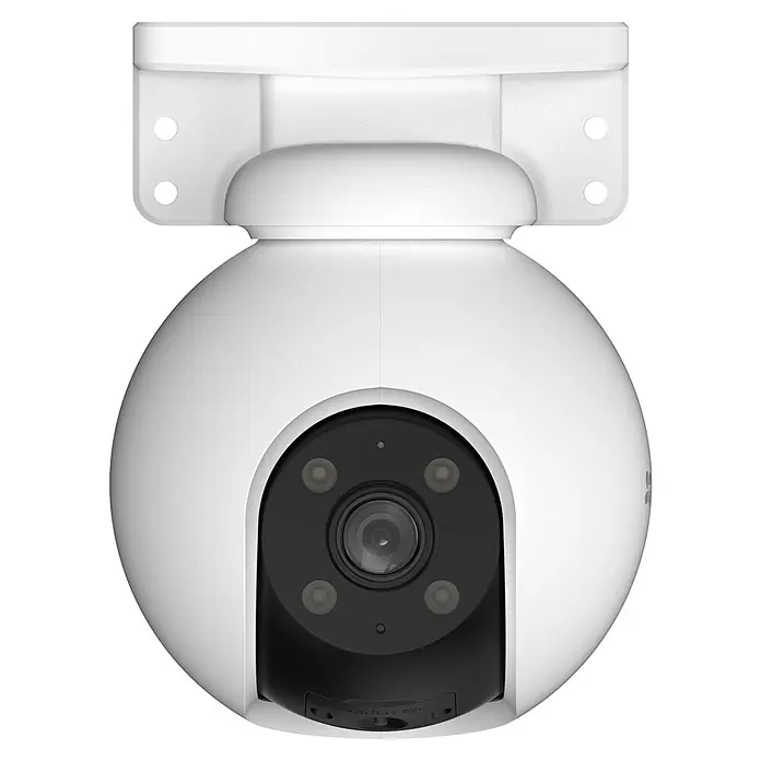 EZVIZ Überwachungskamera H8 Pro 3K - Weiß - Bild einer weißen Überwachungskamera für den Außenbereich mit Infrarotbeleuchtung für klare Nachtsicht.