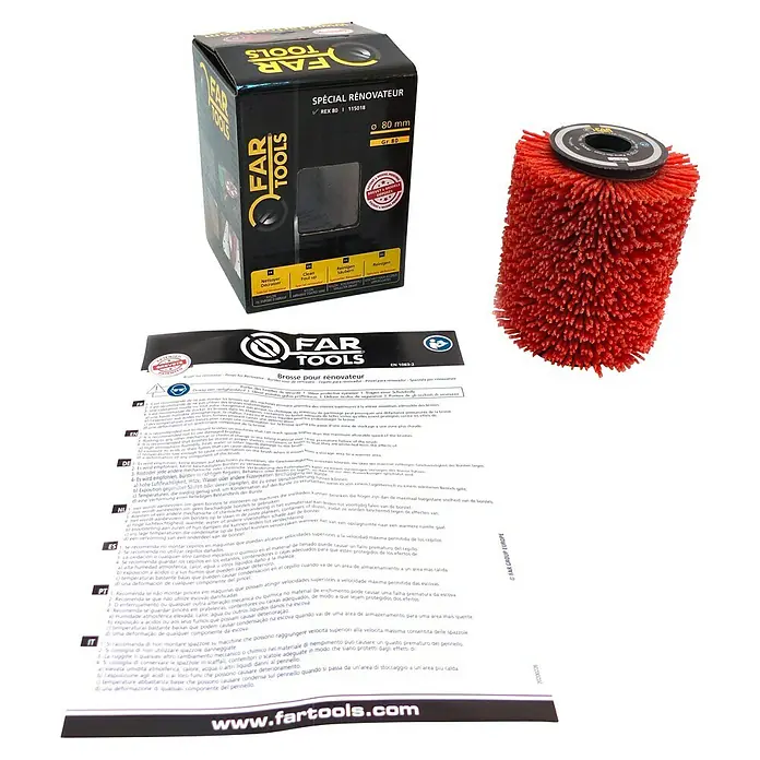 Fartools Bürstenwalze Nylonschleifwalze - Geeignet für: Holz, 1 Stk. - FAR Tools Spezial Renovierbürste: Das Set besteht aus einer Bürste, Verpackung und Broschüre. Ideal für Renovierungsarbeiten.