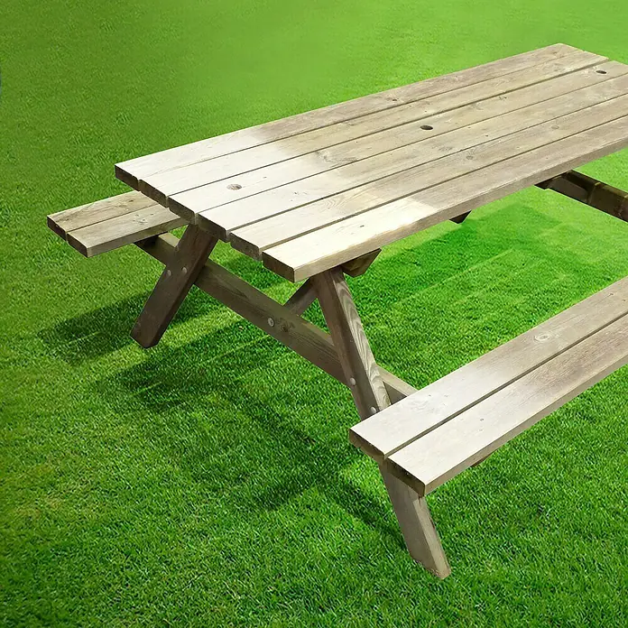 Fartools Bürstenwalze Nylonschleifwalze - Geeignet für: Holz, 1 Stk. - Hölzerner Picknicktisch im Freien.