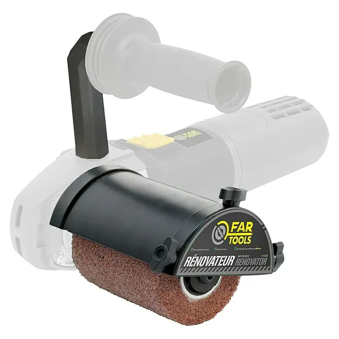 Fartools Schleifaufsatz Schleifwalze - Passend für: Fartools Multischleifer Multi-Rex 900 - Das FAR Tools Renovateur-Werkzeug ist ideal für die Oberflächenbearbeitung mit einer synthetischen Bürste von 80 mm.