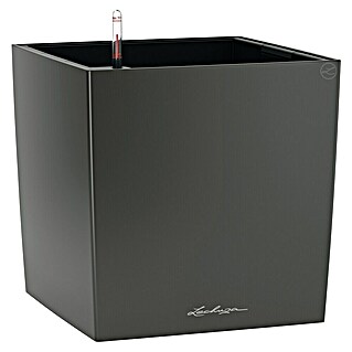 Lechuza Cube Pflanzkübel eckig Premium (Außenmaß (L x B x H): 29,5 x 29,5 x 30 cm, Kunststoff, Anthrazit Metallic)