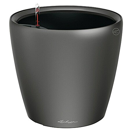 Lechuza Classico Pflanztopf Premium LS (Außenmaß (Ø x H): 22 x 20 cm, Kunststoff, Anthrazit Metallic)