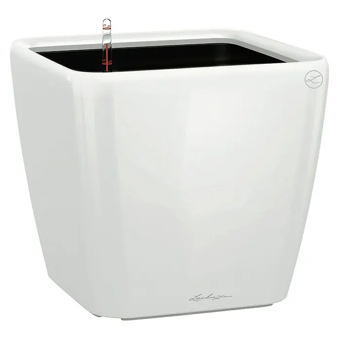 Lechuza Pflanzkasten Quadro Premium - Außenmaß (L x B x H): 43 x 43 x 39 cm, Kunststoff, Weiß - Der elegante, weiße Lechuza Classico LS 21 Pflanzkübel mit Wasserstandsanzeiger ist ideal für Zimmerpflanzen.