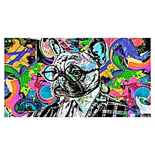 Cuadro alto brillo Perro Gafas (Perro Gafas, An x Al: 130 x 70 cm, 1 pzs.)