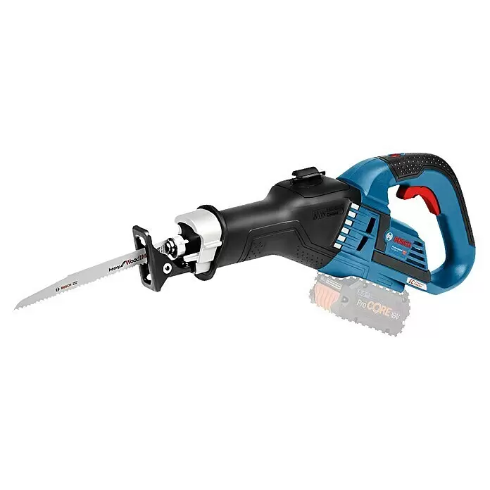 Bosch Professional AMPShare 18V Sierra de sable de batería GSA 18V-32 - 18 V, Sin batería, 0 /min - 2.500 /min, Maleta - Sierra sable inalámbrica Bosch azul y negra con hoja para madera.