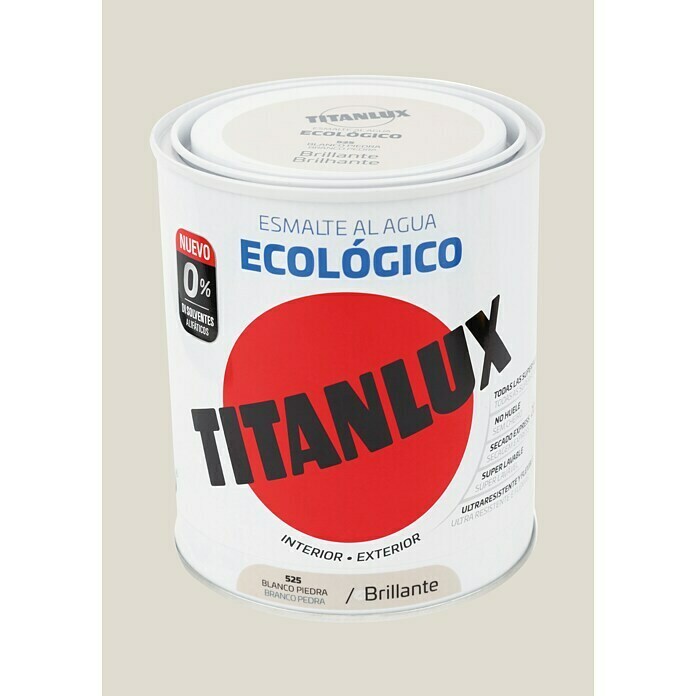 Titanlux Esmalte de color Eco Blanco piedra (750 ml, Brillante)