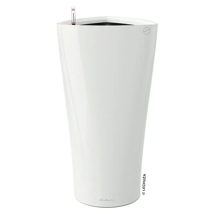 Lechuza Pflanzsäule rund Delta - Ø x H: 39 x 75,5 cm, Kunststoff, Weiß Glänzend - Der elegante Lechuza Classico 43 LS Pflanzkübel in strahlendem Weiß, ideal für stilvolle Innen- und Außenbereiche. Ein Blickfang für jede Pflanze.