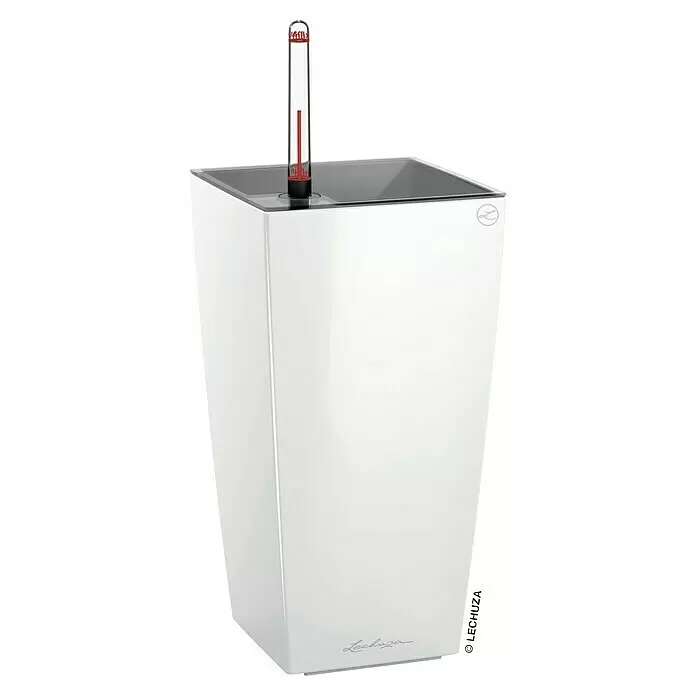 Lechuza Pflanztopf CubiAußenmaß (L x B x H): 14 x 14 x 26 cm, Kunststoff, Weiß