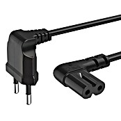 Hama Netzkabel 90° gewinkelt Doppelnut C7 (Weiß/Schwarz, Länge: 1,5 m, Eurostecker, 2,5 A) | BAUHAUS