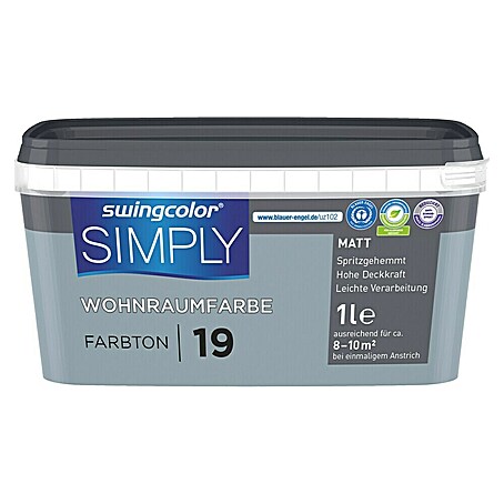 swingcolor Wandfarbe SIMPLY (Blau - Nr. 19, 1 l)