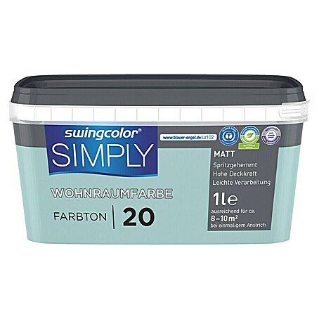 swingcolor Wandfarbe SIMPLY (Blau - Nr. 20, 1 l)
