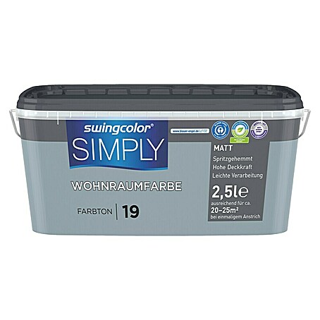 swingcolor Wandfarbe SIMPLY (Blau - Nr. 19, 2,5 l)