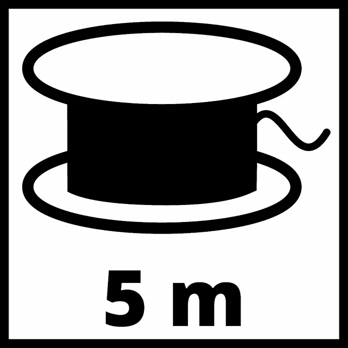 Einhell Power X-Change 18V Akku-Rasentrimmer GE-CT18/28LI TC-Solo - 18 V, Li-Ionen, Ohne Akku, Schnittbreite Faden: 28 cm - Symbol für eine 5-Meter-Spule, ideal für technische Zeichnungen und Produktdokumentationen.