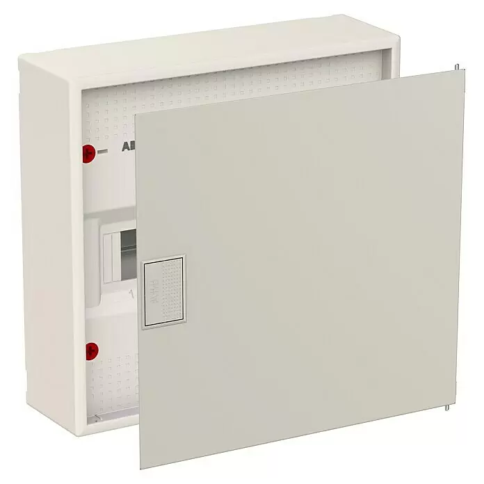 ABB - Striebel & John Aufputz-Verteiler AK612N2 + Tür AZT610Anzahl Reihen: 1 Stk., 33,9 x 32,8 cm, Weiß, RAL 9016