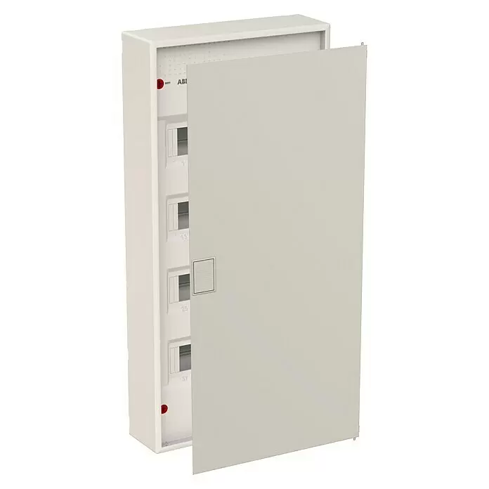 ABB - Striebel & John Aufputz-Verteiler AK648N4 + Tür AZT640Anzahl Reihen: 4 Stk., 33,9 x 70,3 cm, Weiß, RAL 9016