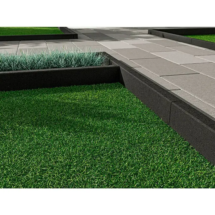 Christoph Rasenkante - 50 x 4,5 x 15 cm, Anthrazit, Beton - Rasenkantensteine ​​aus Gummi, perfekt für die Begrenzung von Rasenflächen und Wegen im Garten.