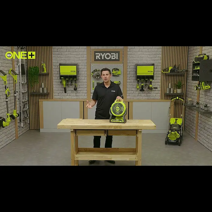 Ryobi ONE+ Akku-Ventilator RF18-0 - 18 V, Ohne Akku - RYOBI 18V ONE+ Cordless 3-Speed WHISPER Fan [RF18]