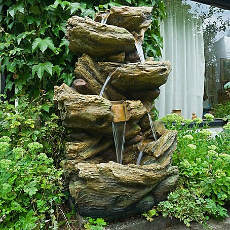 Ubbink AcquaArte Gartenbrunnen Sedona (77 x 55 x 134 cm, Kunststoff, Grau, Braun)