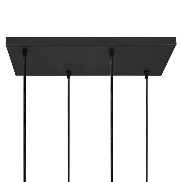 Home Sweet Home Lampenbaldachin4-fach, Schwarz, 25 x 47 cm - Deckenleuchte in Schwarz mit minimalistischem Design und vier schwarzen Kabeln für eine moderne Raumbeleuchtung.