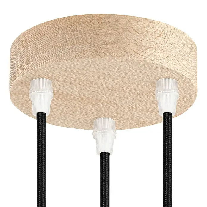 Home Sweet Home Lampenbaldachin - 3-fach, Holz Hellbraun, Holz, 12 cm - Deckenleuchte aus Holz mit drei Pendeln, ideal für moderne Innenräume. Die Lampe kombiniert natürliche Materialien mit schlichtem Design.