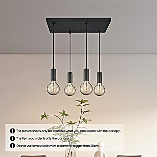 Home Sweet Home Plafondhouder voor lamp (4 voudig, 25 x 47 cm)