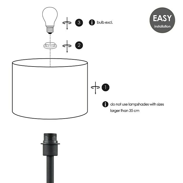 Home Sweet Home Lampenfuß Charge 39 (10 W, Höhe: 39 cm, Schwarz, Edelstahl, E27) | BAUHAUS