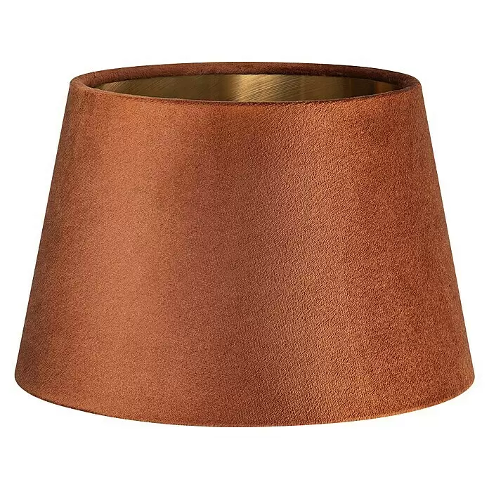 Home Sweet Home Lampenschirm Velvet - Braun-Gold, E27, 20 x 15 x 13 cm - Brauner Samt-Lampenschirm mit goldenem Inneren.