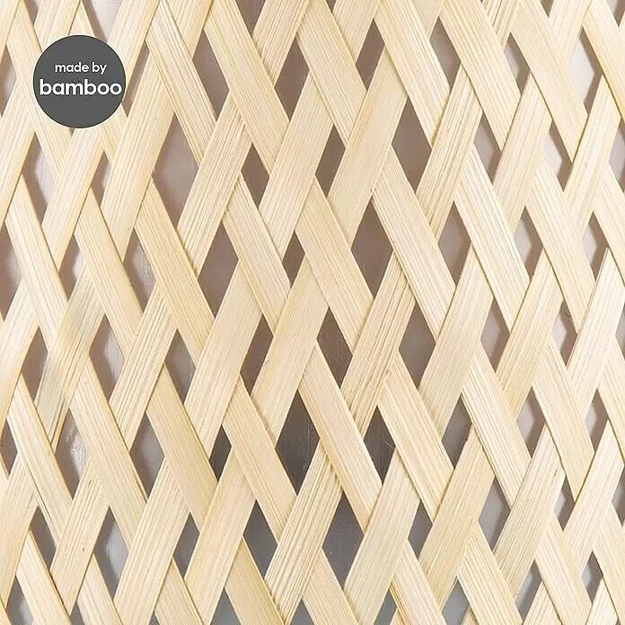 Home Sweet Home Lampenschirm Bamboo - L x B x H: 30 x 20 x 17 cm, Bambus, E27 - Helles natürliches Bambusgeflecht mit diagonalem Rautenmuster.