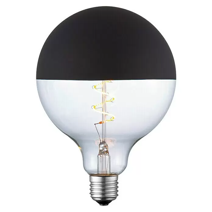 Home Sweet Home LED-Lampe Filament Classic Vintage Globe-Form - E27, Dimmbar, Neutralweiß, 280 lm, 4 W - Dekorative LED-Glühbirne mit schwarzer Kappe, klarem Glas und Spiralfilament.