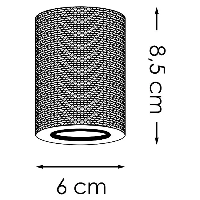 Home Sweet Home Lampenfassung - E27, Braun, Papier, Rund - Zylindrisches Gitterfilter, 8,5 cm hoch und 6 cm Durchmesser, in schwarz-weiß.