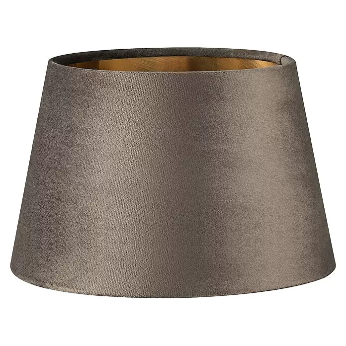 Home Sweet Home Lampenschirm Velvet - Grau-Gold, E27, 20 x 15 x 13 cm - Konischer grauer Samt-Lampenschirm mit goldener Innenseite.