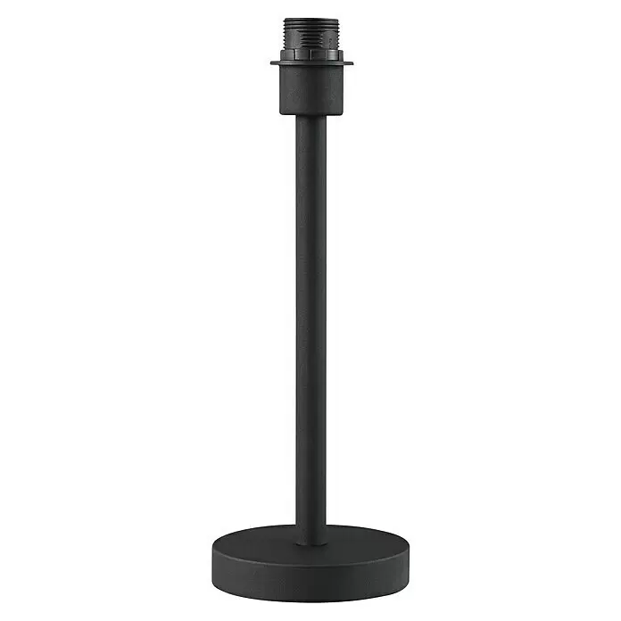 Home Sweet Home Lampenfuß Stick 39 - 10 W, Höhe: 39 cm, Schwarz, Edelstahl, E27 - Strukturierter schwarzer Lampenfuß mit rundem Sockel und Gewindefassung.