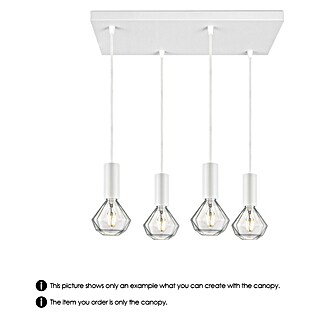 Home Sweet Home Plafondhouder voor lamp XXL Wit (4 voudig, 25 x 47 cm)