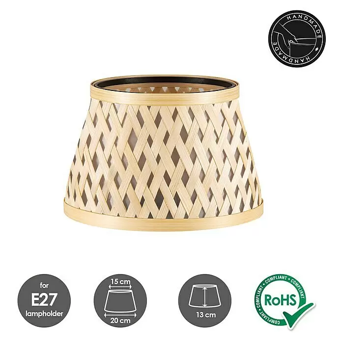 Home Sweet Home Lampenschirm Bamboo - L x B x H: 20 x 15 x 13 cm, Bambus,  E27 online kaufen bei BAUHAUS