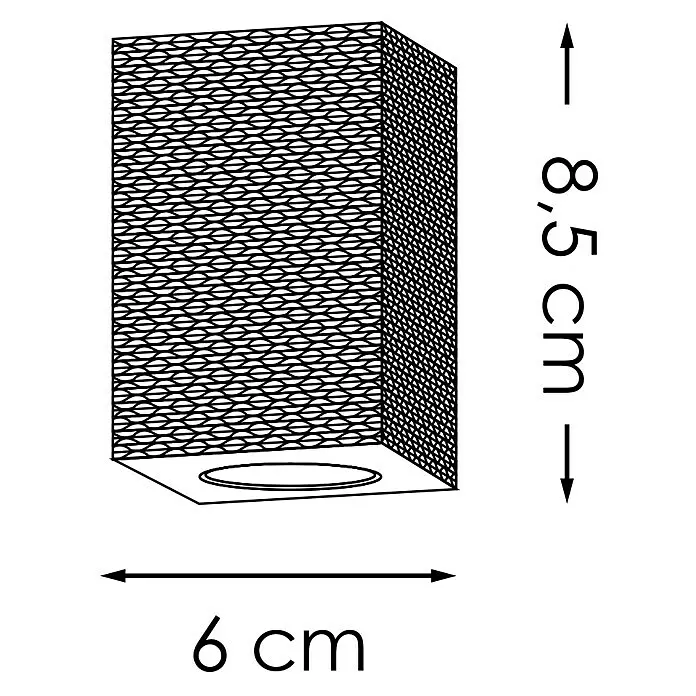Home Sweet Home Lampenfassung - E27, Braun, Papier, Quadratisch - Rechteckige schwarz-weiß strukturierte Leuchte, 8,5 cm hoch x 6 cm breit.