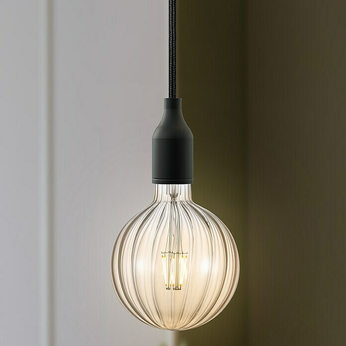 Home Sweet Home LED-Lampe Filament Classic Vintage Globe-Form gestreift (E27, Dimmbar, Warmweiß, 400 lm, 4 W) | BAUHAUS