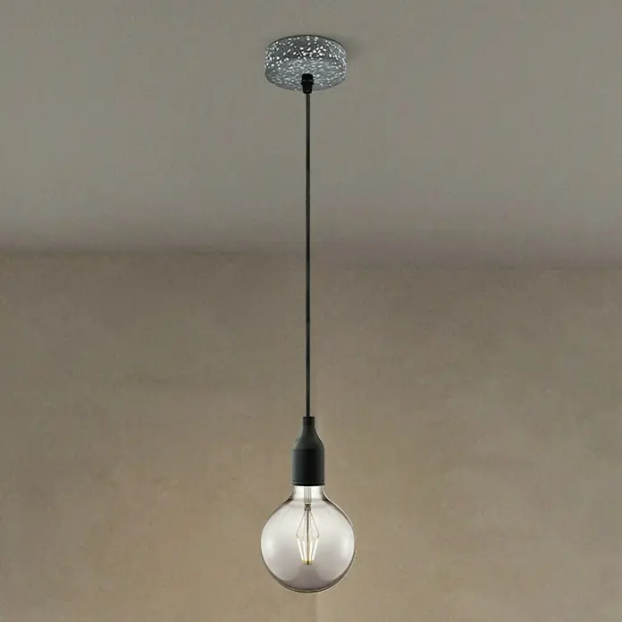 Home Sweet Home Lampenbaldachin - 1-fach, Grau/Schwarz, Beton, 11 cm - Pendelleuchte mit grauem Lampenschirm und dekorativer Deckenhalterung, die ein modernes und elegantes Design bietet.