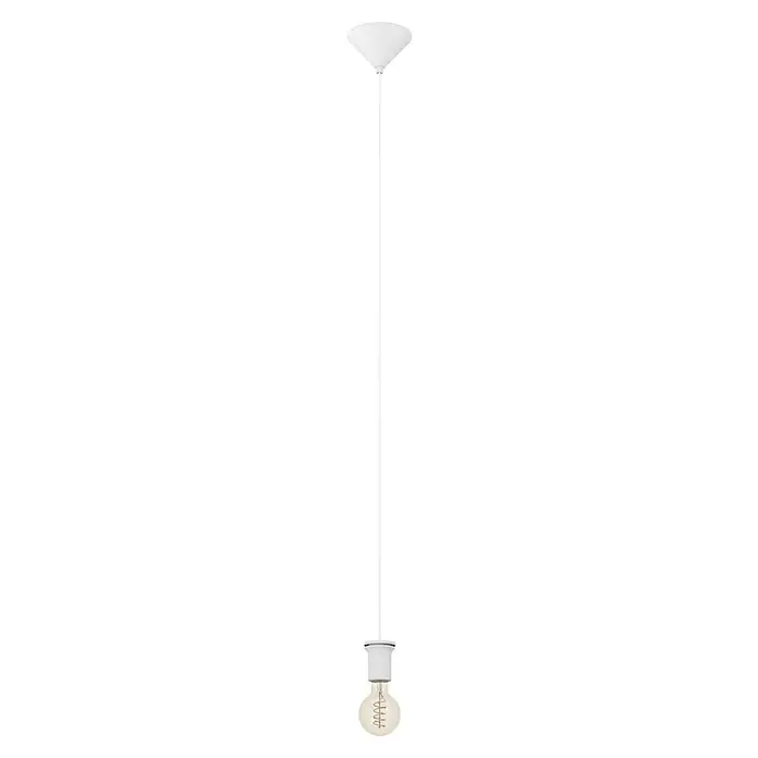 Eglo Capoliverie Lámpara colgante - 40 W, L x An x Al: 12 x 12 x 110 cm, Blanco, E27 - Lámpara colgante blanca con varilla alargada y bombilla Edison para una iluminación elegante.