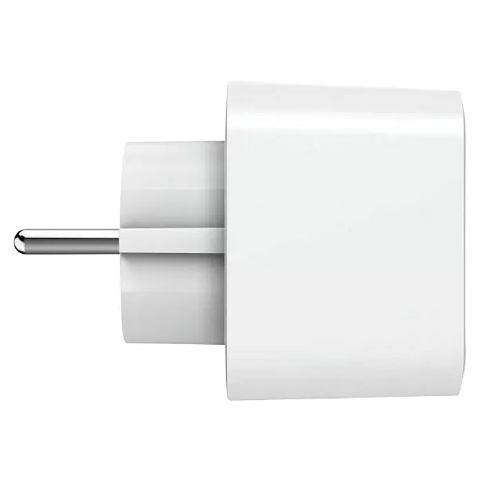Hama Smart-Steckdose WLAN Matter - Innen, Weiß, 3.680 W - Weißer Ladestecker mit einem einzelnen Metallstift.