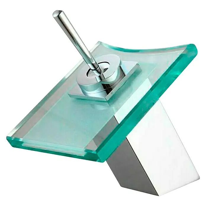 Universal de Grifería Grifo de lavabo Tigris - Cromo, Brillante - Elegante grifo con tapa de cristal. Un elemento de diseño moderno para cualquier baño, impresionante por sus líneas claras y materiales de alta calidad.