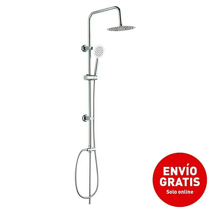 Universal de Grifería Sistema de ducha Visiedo - Sin grifo, Cromo - Sistema de ducha cromado con rociador superior y ducha de mano para un baño moderno.