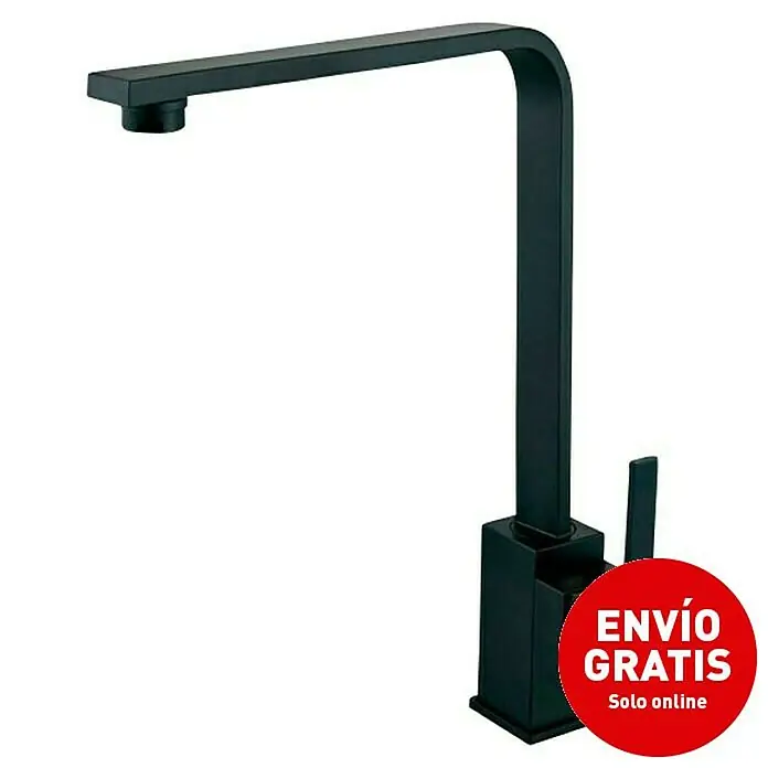 Universal de Grifería Grifo de cocina Eyre - Negro - Grifo negro moderno con forma cuadrada. El diseño simple lo convierte en un punto de atracción en cualquier baño.
