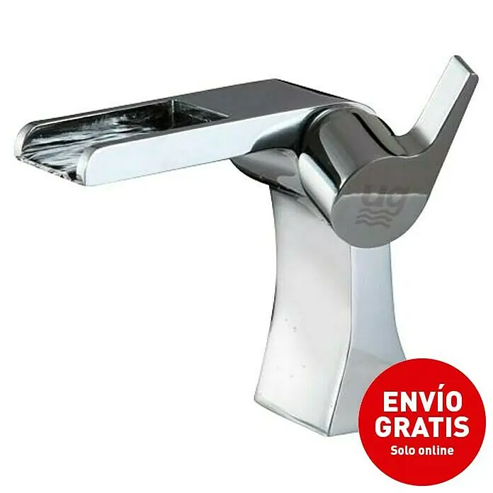 Universal de Grifería Grifo de lavabo Angel - Cromo, Brillante - Moderno grifo de cascada con acabado cromado. El grifo proporciona un aspecto elegante a cualquier baño con su diseño único.