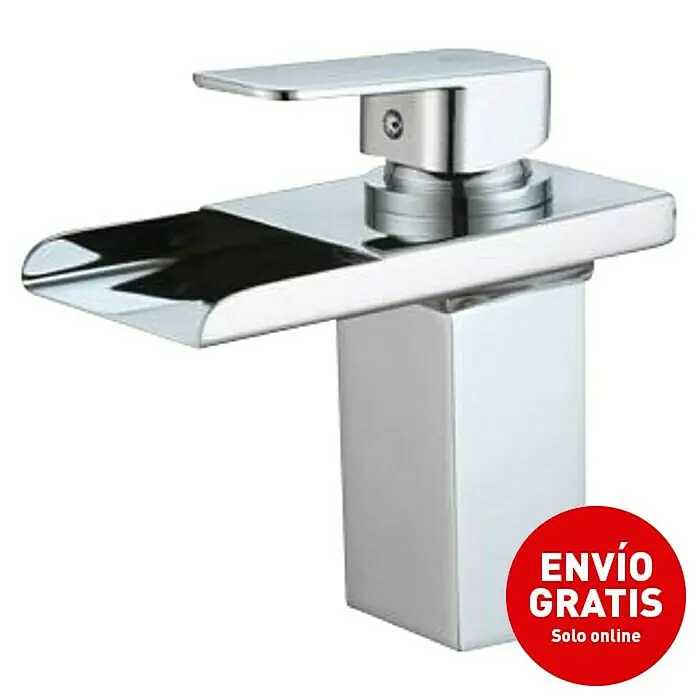 Universal de Grifería Grifo de lavabo con luz LED Victoria - Cromo, Brillante - Grifo de diseño moderno. El grifo destaca por sus líneas claras y su fabricación de alta calidad.