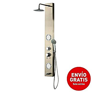 Universal de Grifería Panel de ducha de hidromasaje Lanzarote (Altura: 130 cm, Con grifo monomando, Plata)