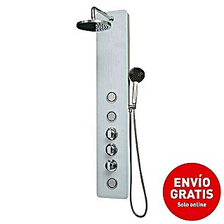 Panel de ducha de hidromasaje GS-49 (Altura: 120 cm, Con grifo termostático, Blanco)