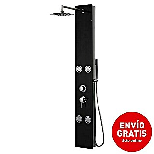 Universal de Grifería Panel de ducha de hidromasaje Huelva (Altura: 150 cm, Con grifo monomando, Negro)