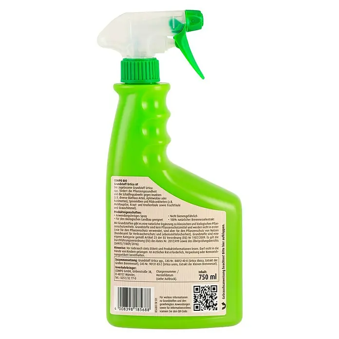 Compo Bio Grundstoff Brennnessel AF - 750 ml - COMPO BIO Urtica AF Pflanzenschutzmittel-Sprühflasche. Zur Förderung der Pflanzengesundheit und Schädlingsbekämpfung im ökologischen Landbau.