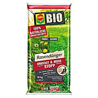 Compo Bio-Rasendünger Unkraut & Moos Stopp (10 kg, Max. Anwendungsfläche: 200 m²)