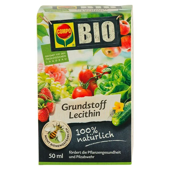 Compo Bio Grundstoff Lecithin - Nettovolumen: 50 ml - COMPO BIO Grundstoff Lecithin, ein natürliches Produkt zur Förderung der Pflanzengesundheit und Pilzabwehr, in einer 50 ml Packung.